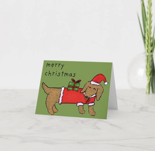Merry Christmas Dachshund Card