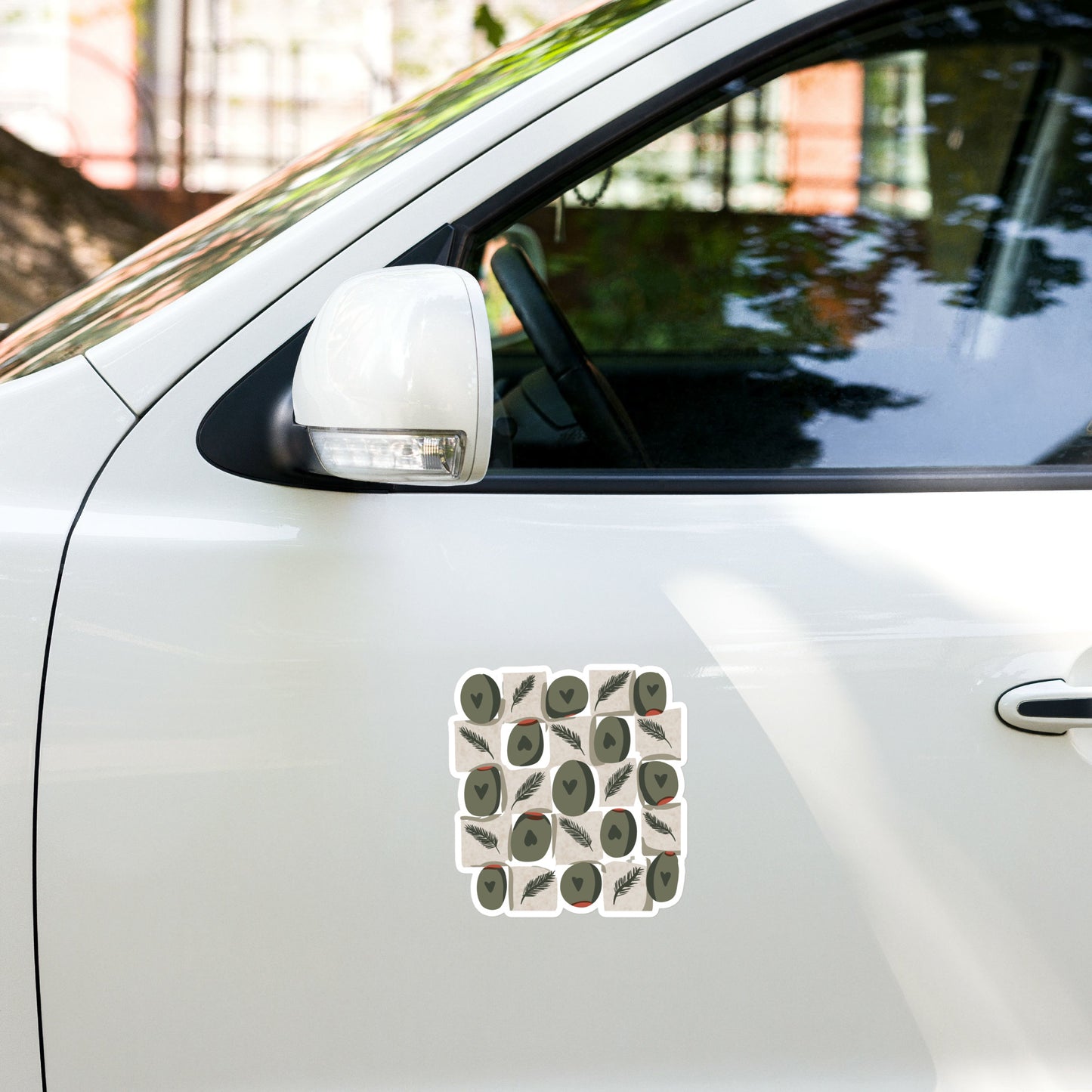 Olives and Cheese Checkered Vinyl Decal Sticker