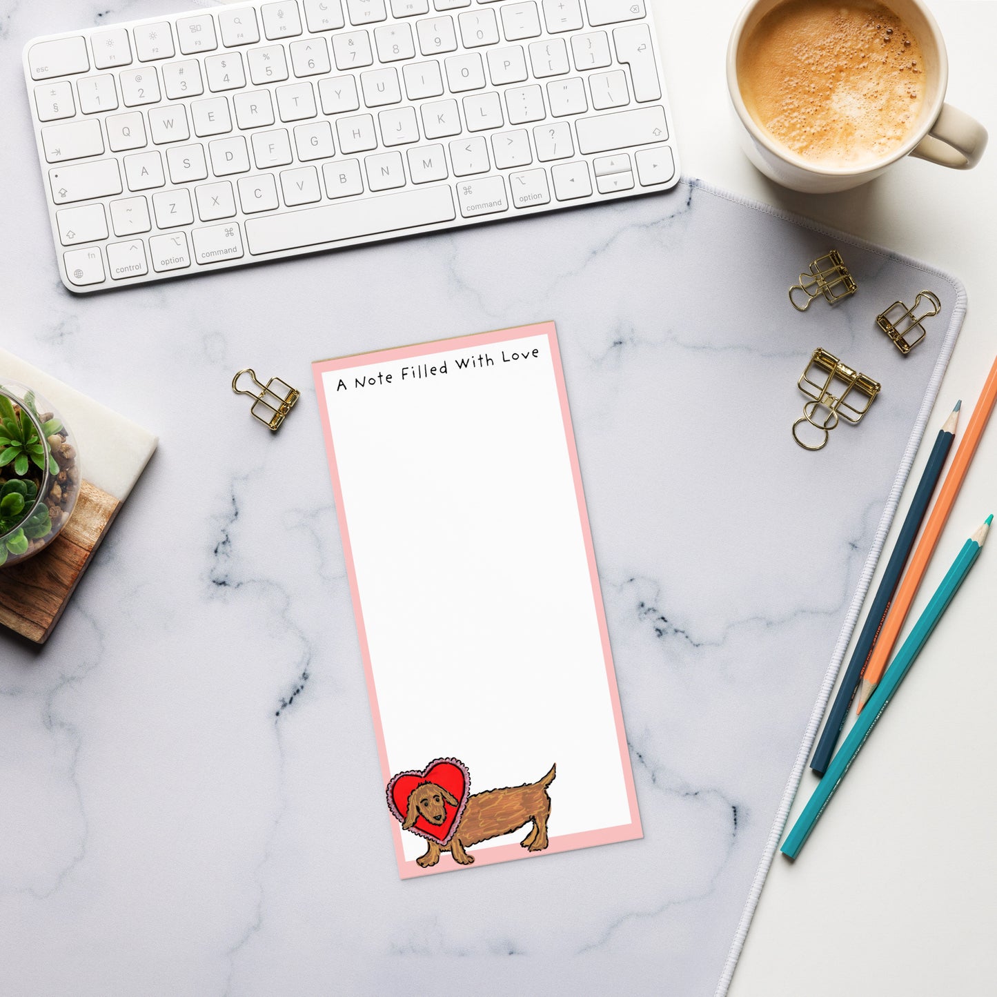 Puppy Love Dachshund Magnetic Notepad