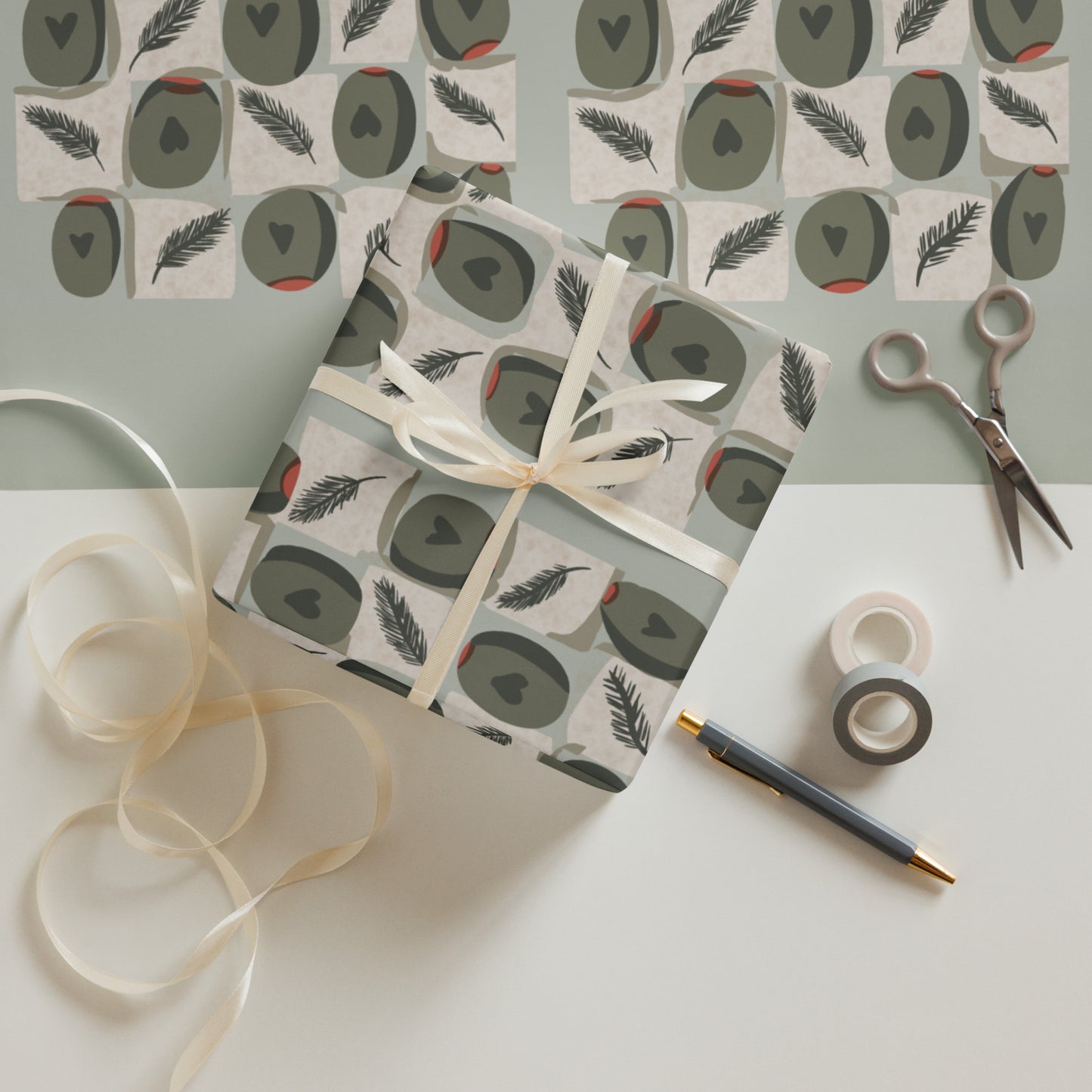 Olives & Cheese Wrapping Paper Sheets