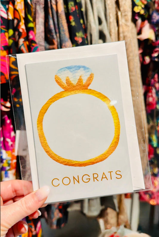 Congrats Minimal Ring Greeting Card