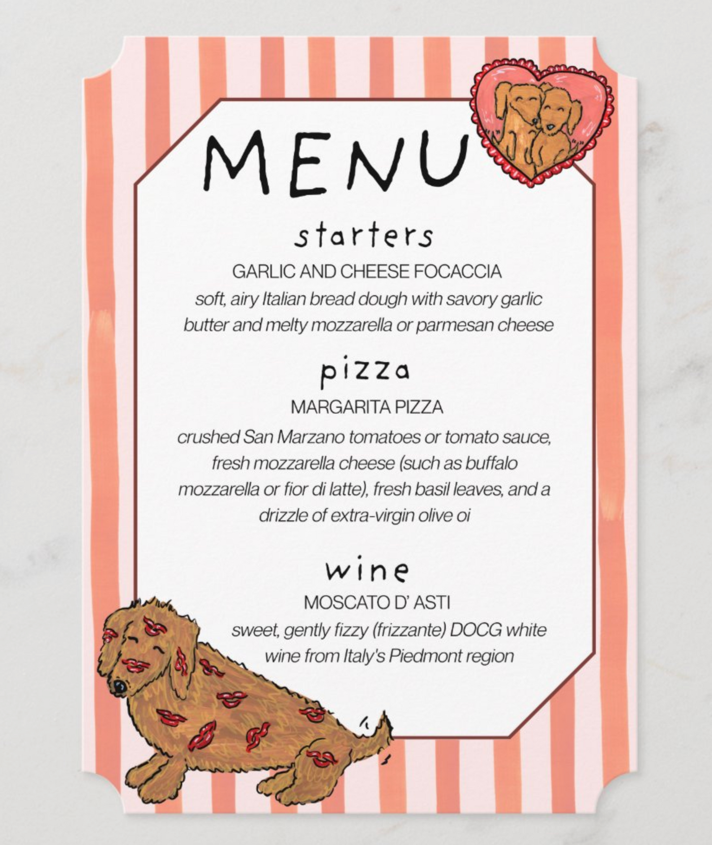 Custom Flat Food Menu Card
