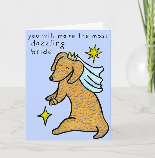 Dazzling Bride Dachshunds Card