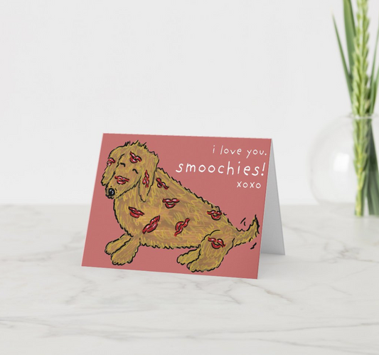I Love You Smoochies Dachshund Card