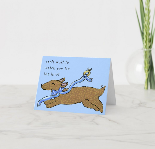 Tie the Knot Wedding Dachshund Card