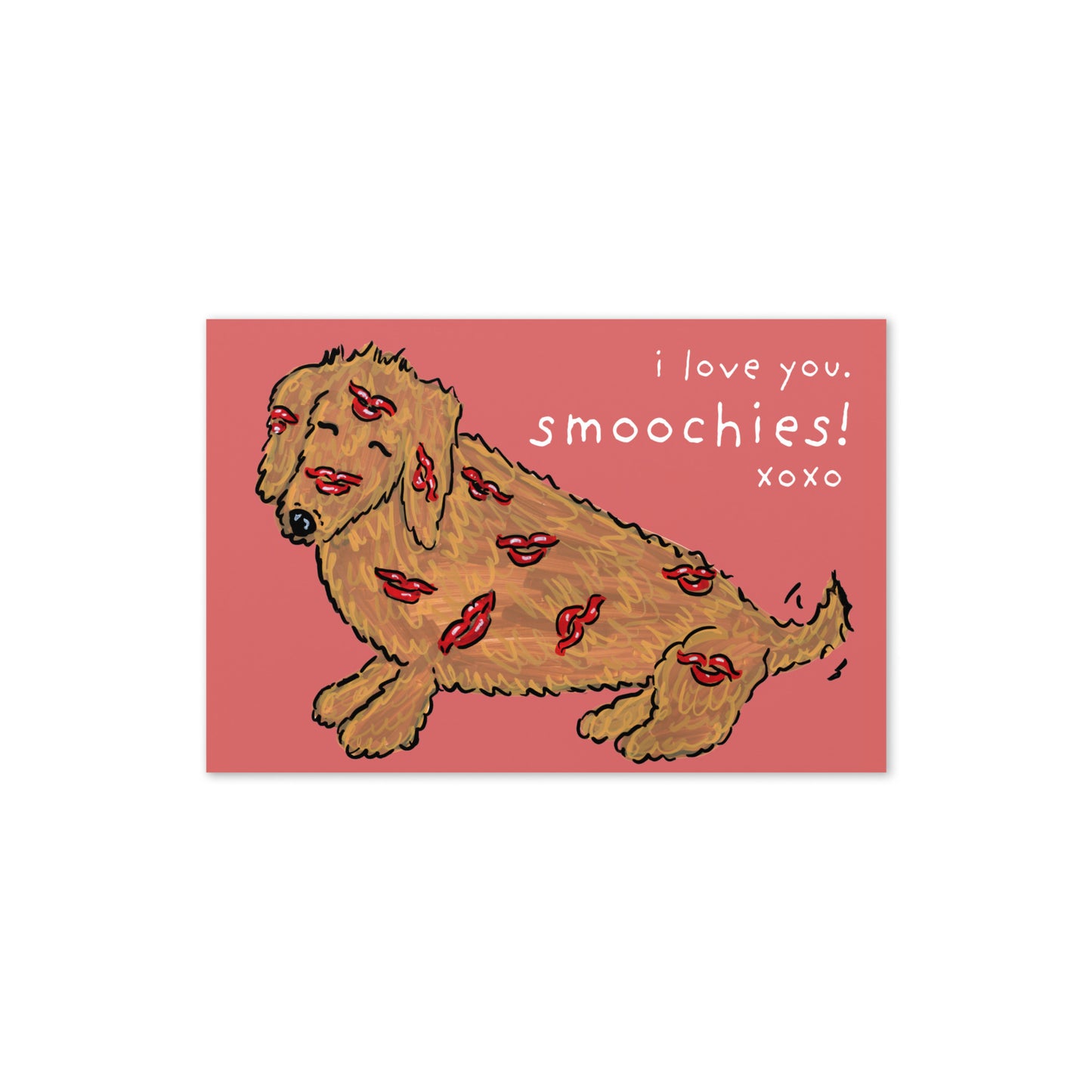 I Love You Smoochies Dachshund Card