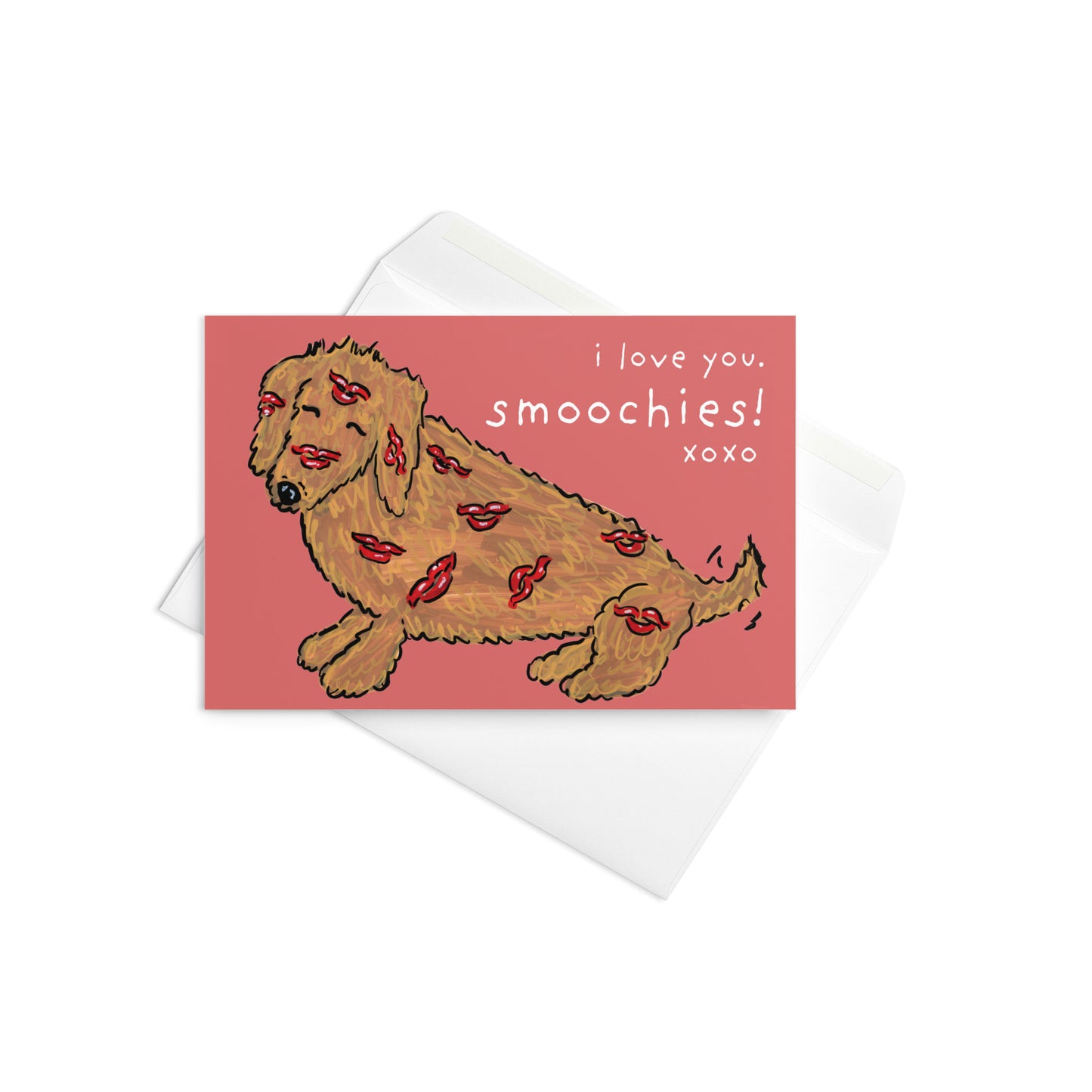 I Love You Smoochies Dachshund Card