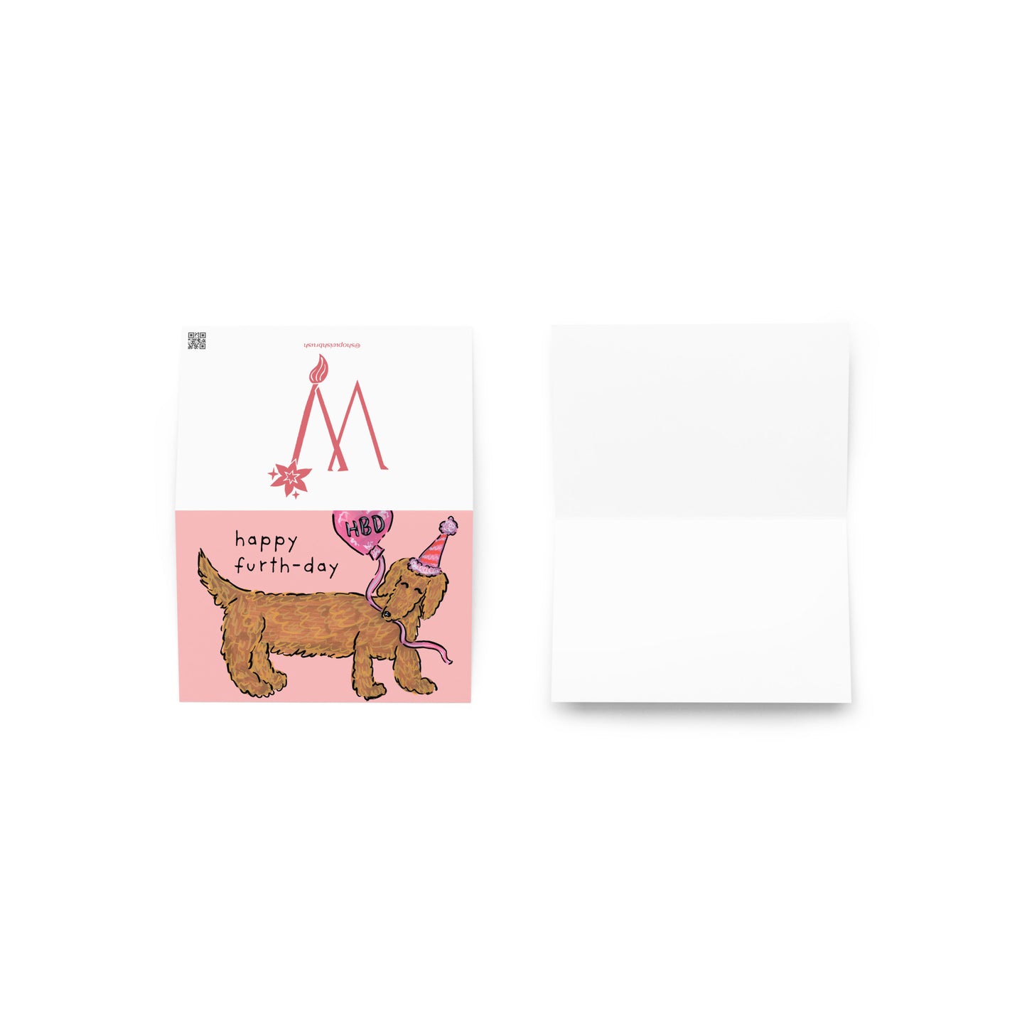 Happy Furth-day Birthday Dachshund Card