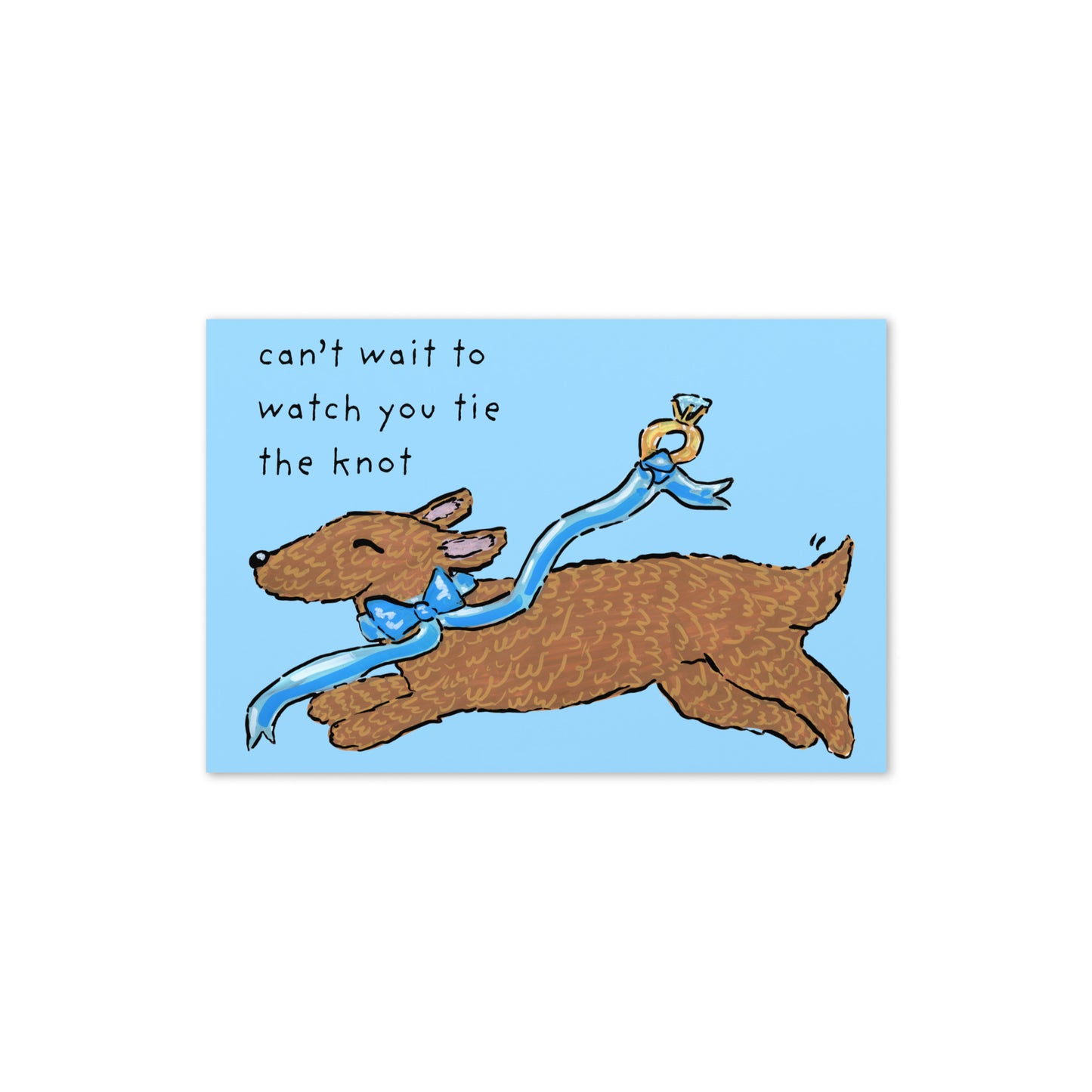 Tie the Knot Wedding Dachshund Card