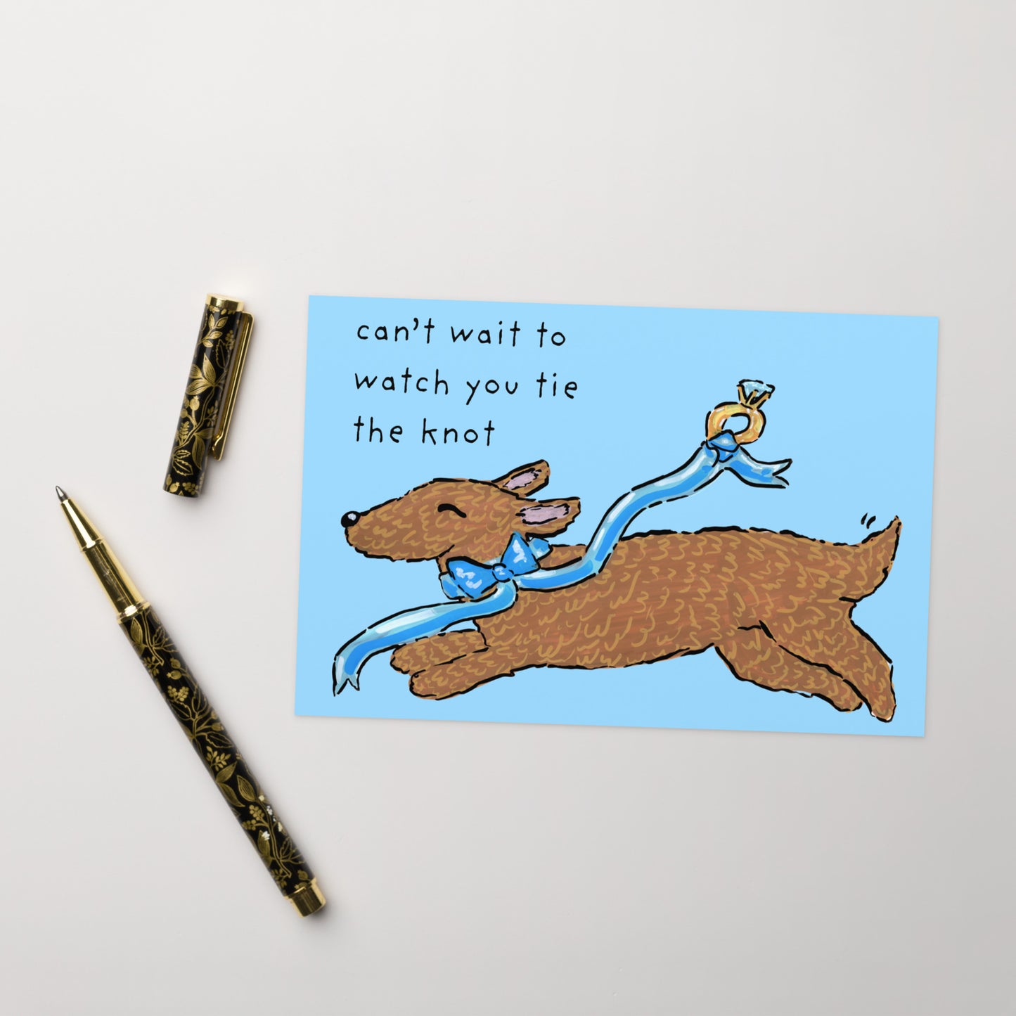 Tie the Knot Wedding Dachshund Card