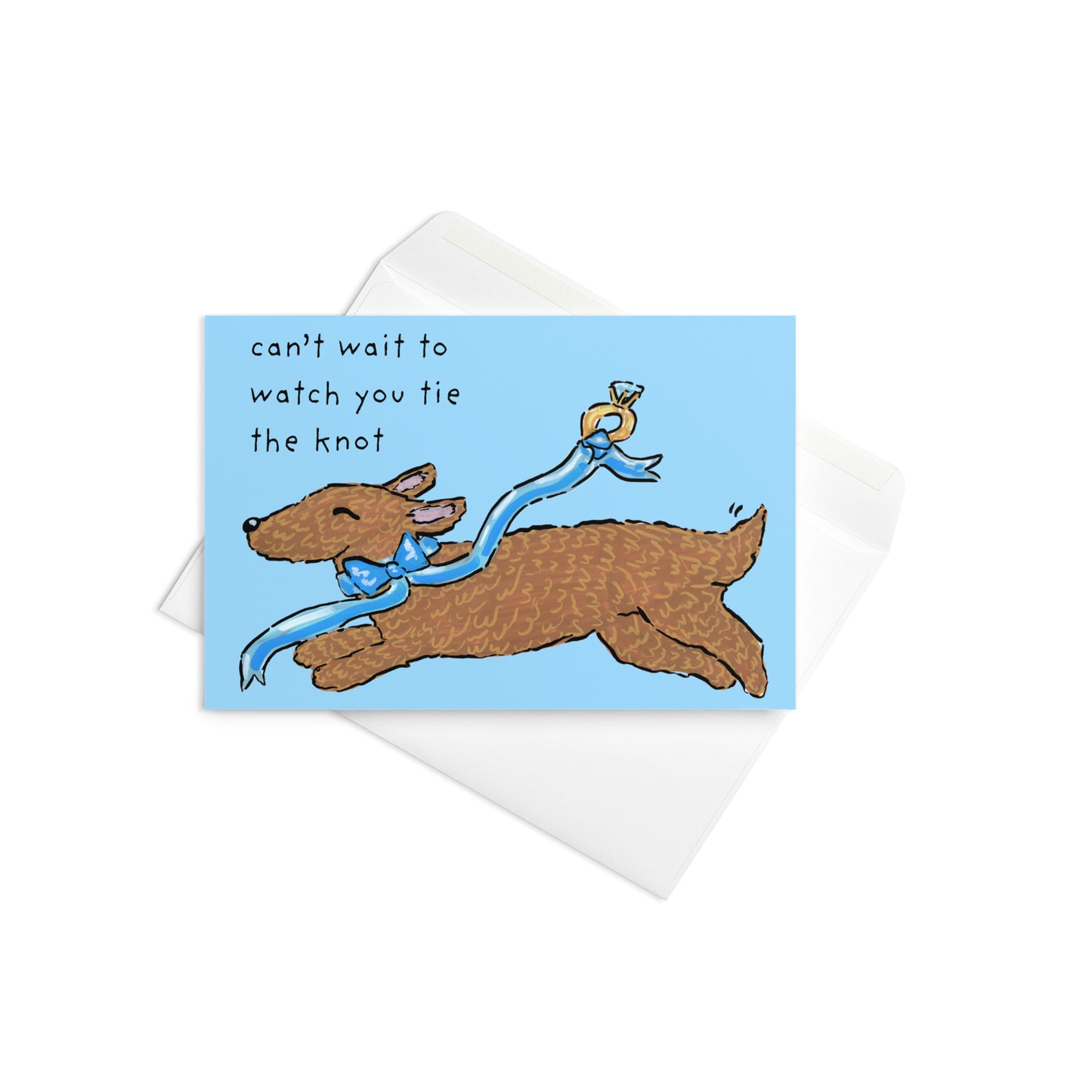 Tie the Knot Wedding Dachshund Card