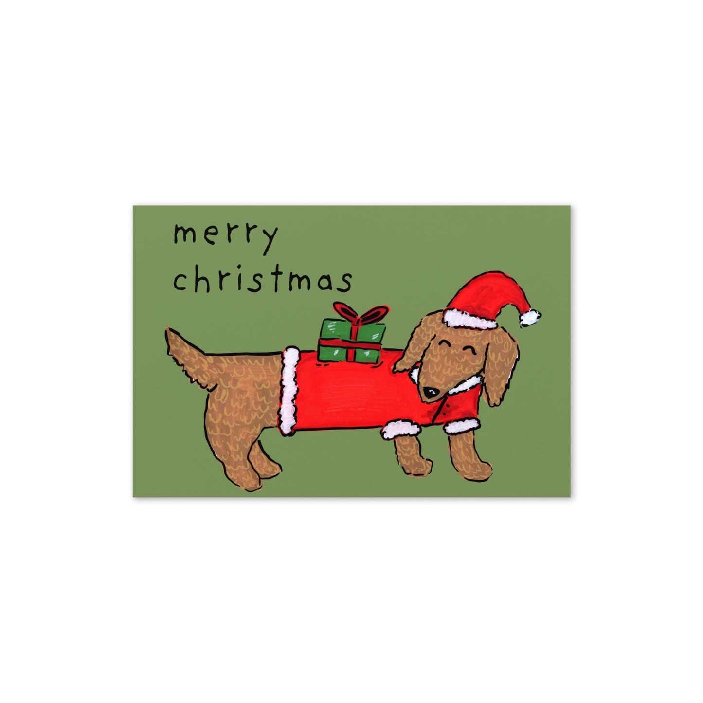 Merry Christmas Dachshund Card
