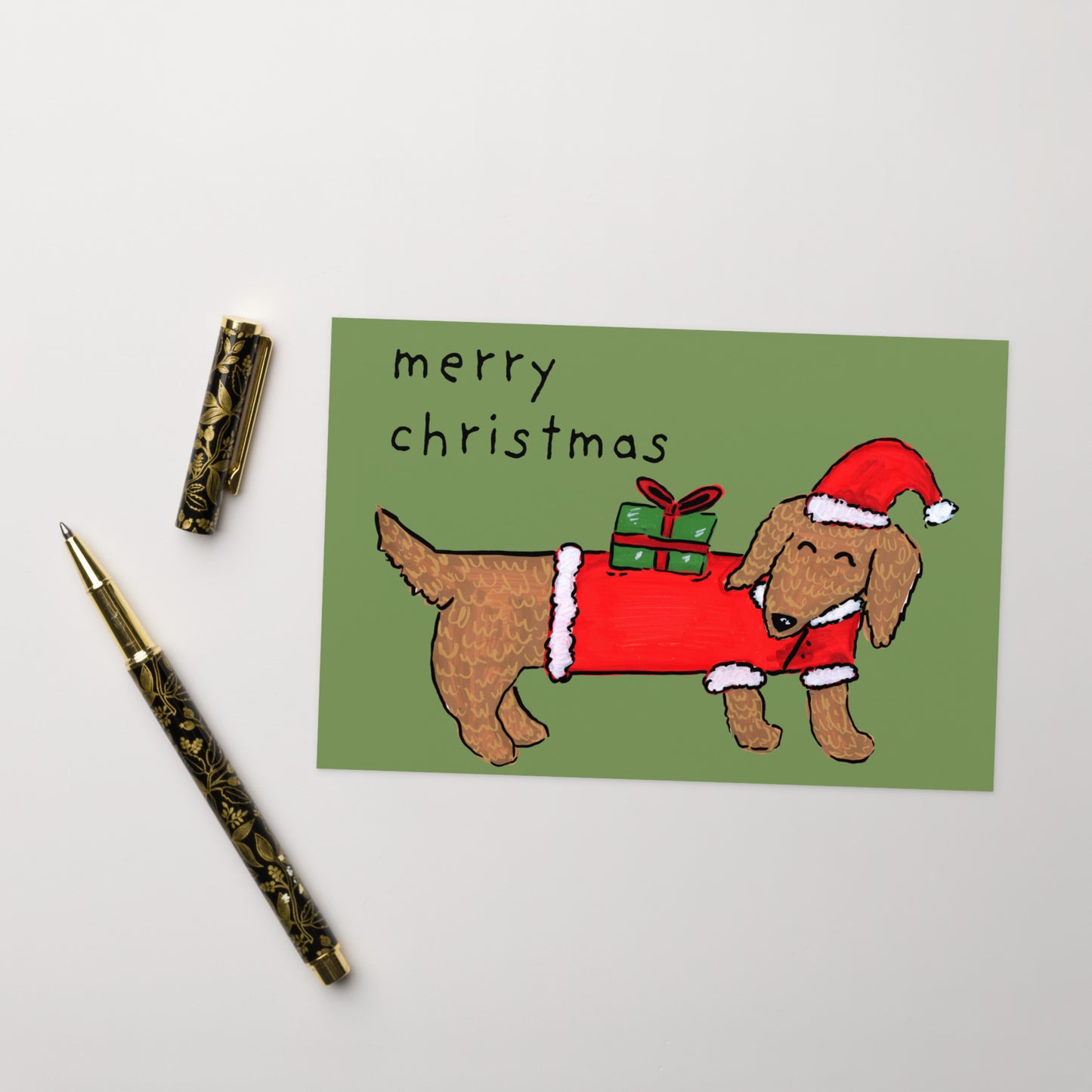Merry Christmas Dachshund Card