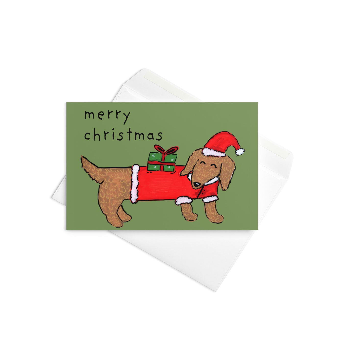 Merry Christmas Dachshund Card