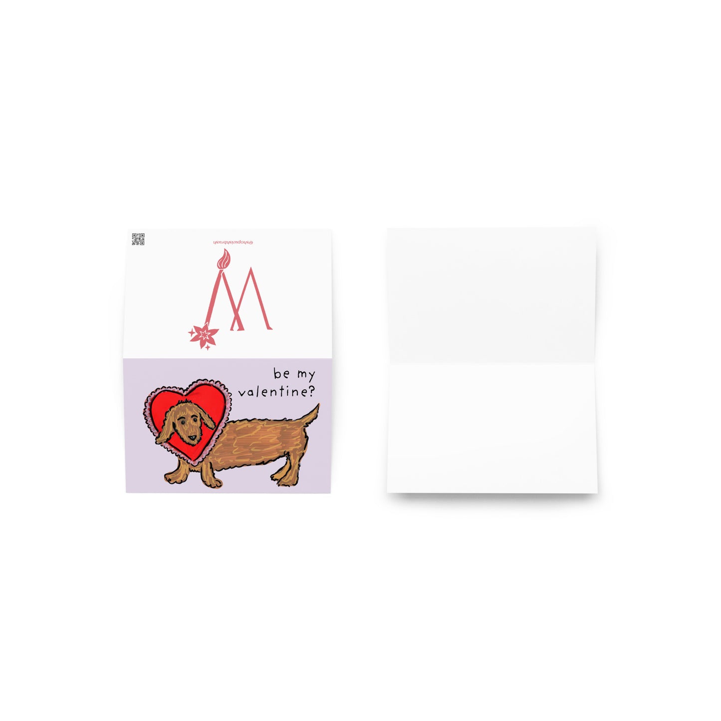 Be My Valentine Dachshund Card