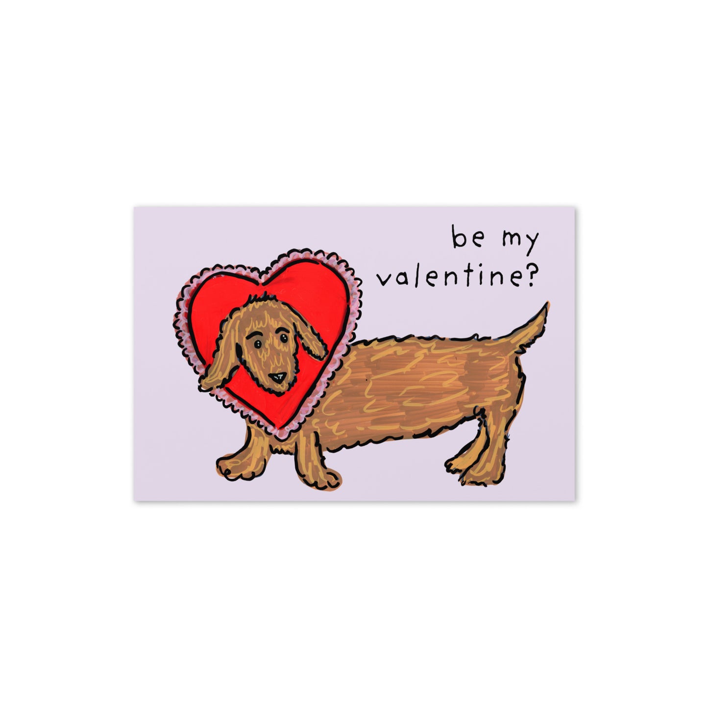 Be My Valentine Dachshund Card