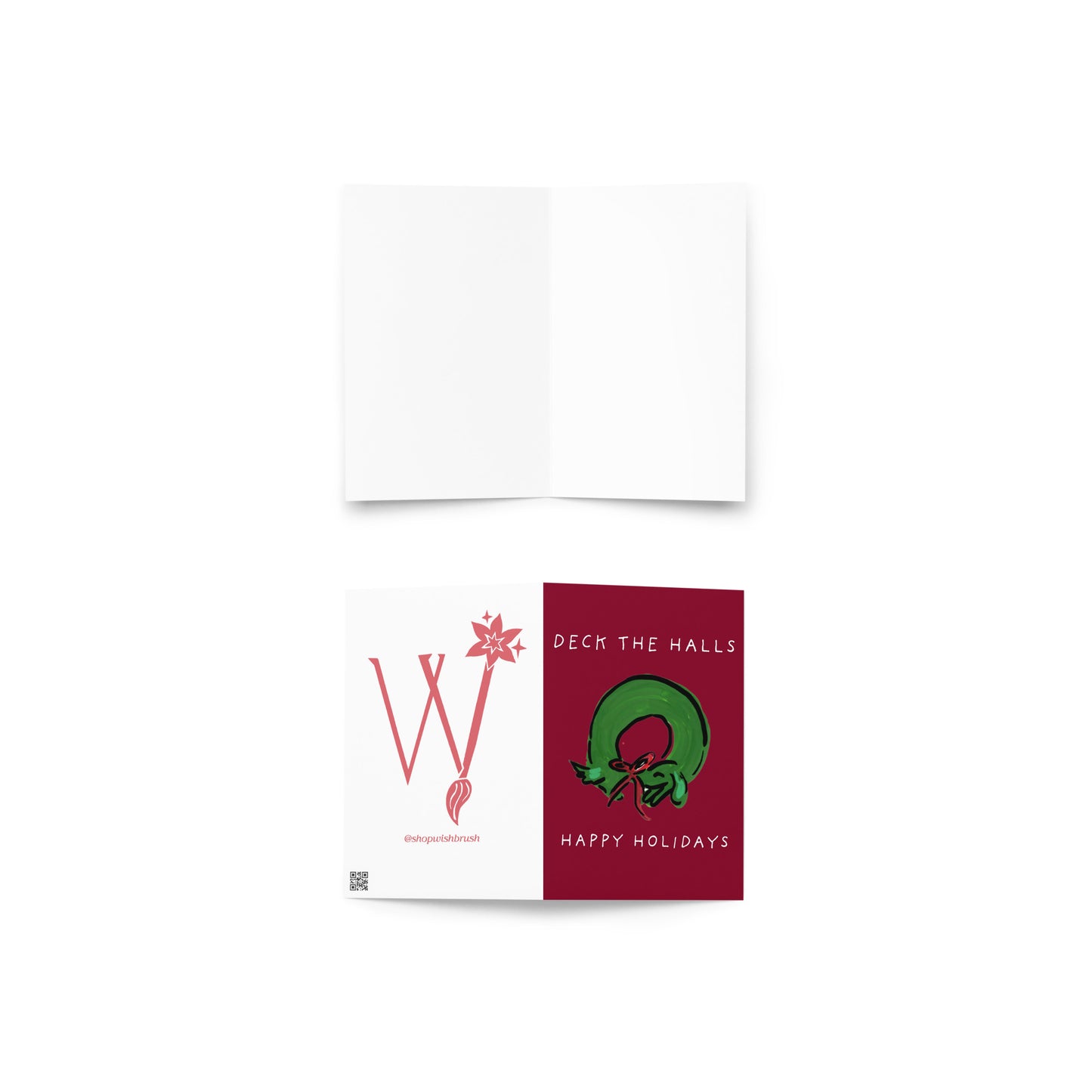 Deck the Halls Dachshund Christmas Wreath Card