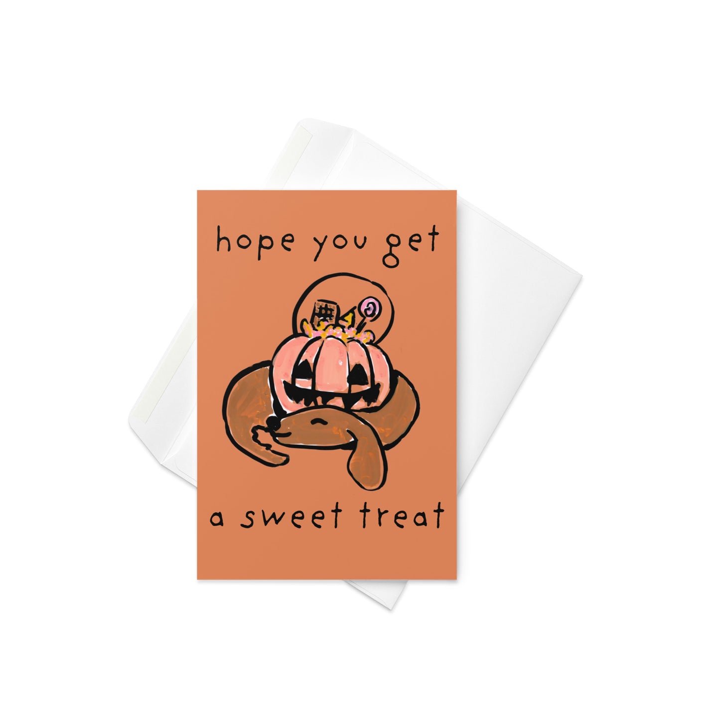 Sweet Treat Dachshund Halloween Card