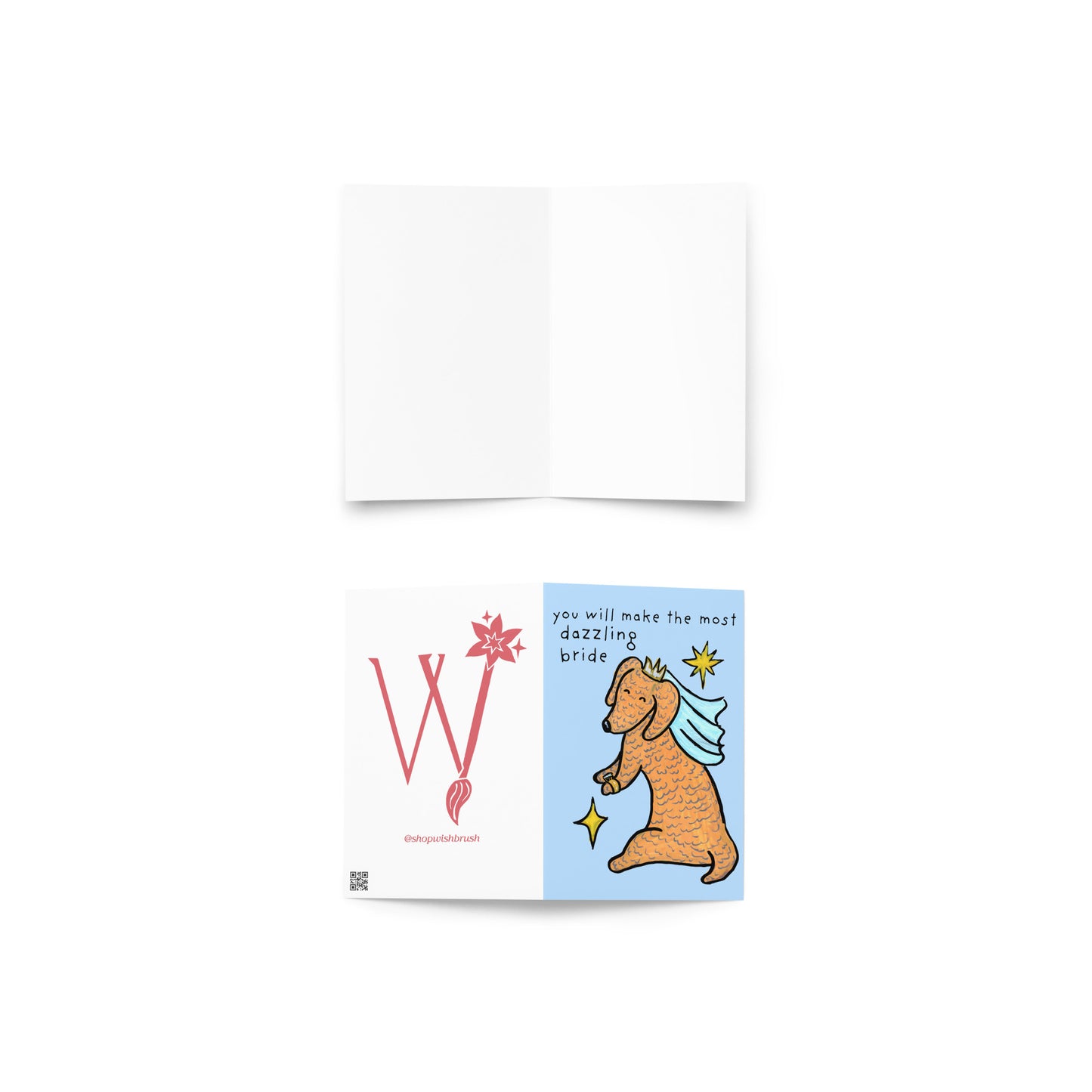 Dazzling Bride Dachshunds Card