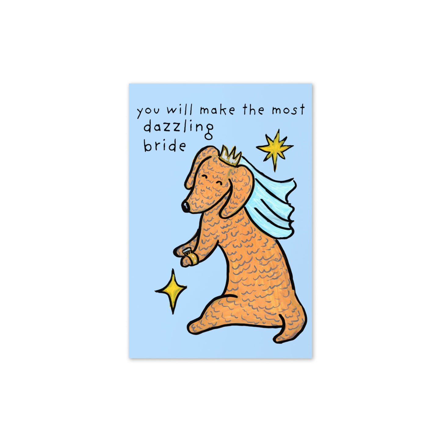 Dazzling Bride Dachshunds Card