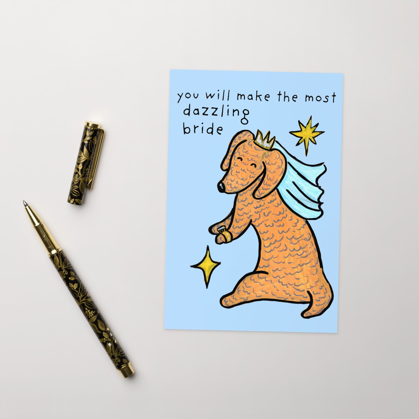 Dazzling Bride Dachshunds Card
