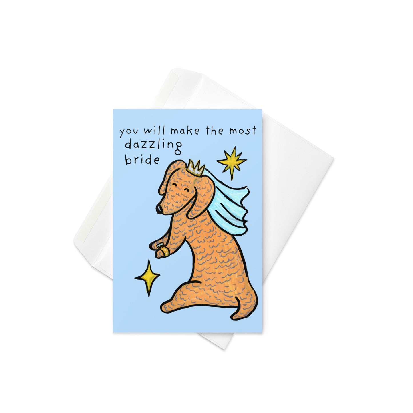 Dazzling Bride Dachshunds Card