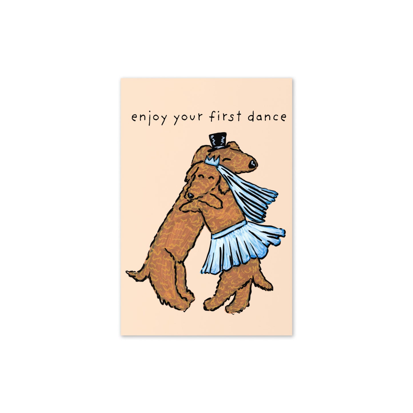 Dancing Bride & Groom Dachshunds Card