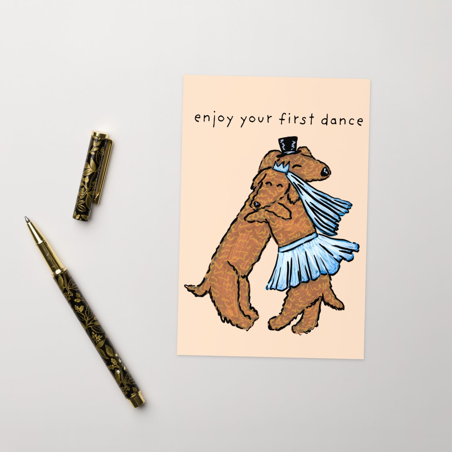 Dancing Bride & Groom Dachshunds Card