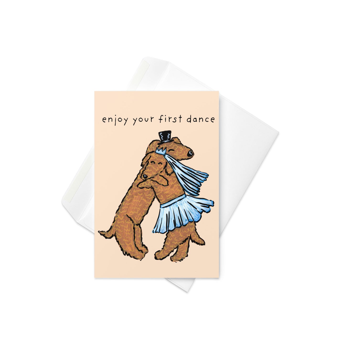 Dancing Bride & Groom Dachshunds Card