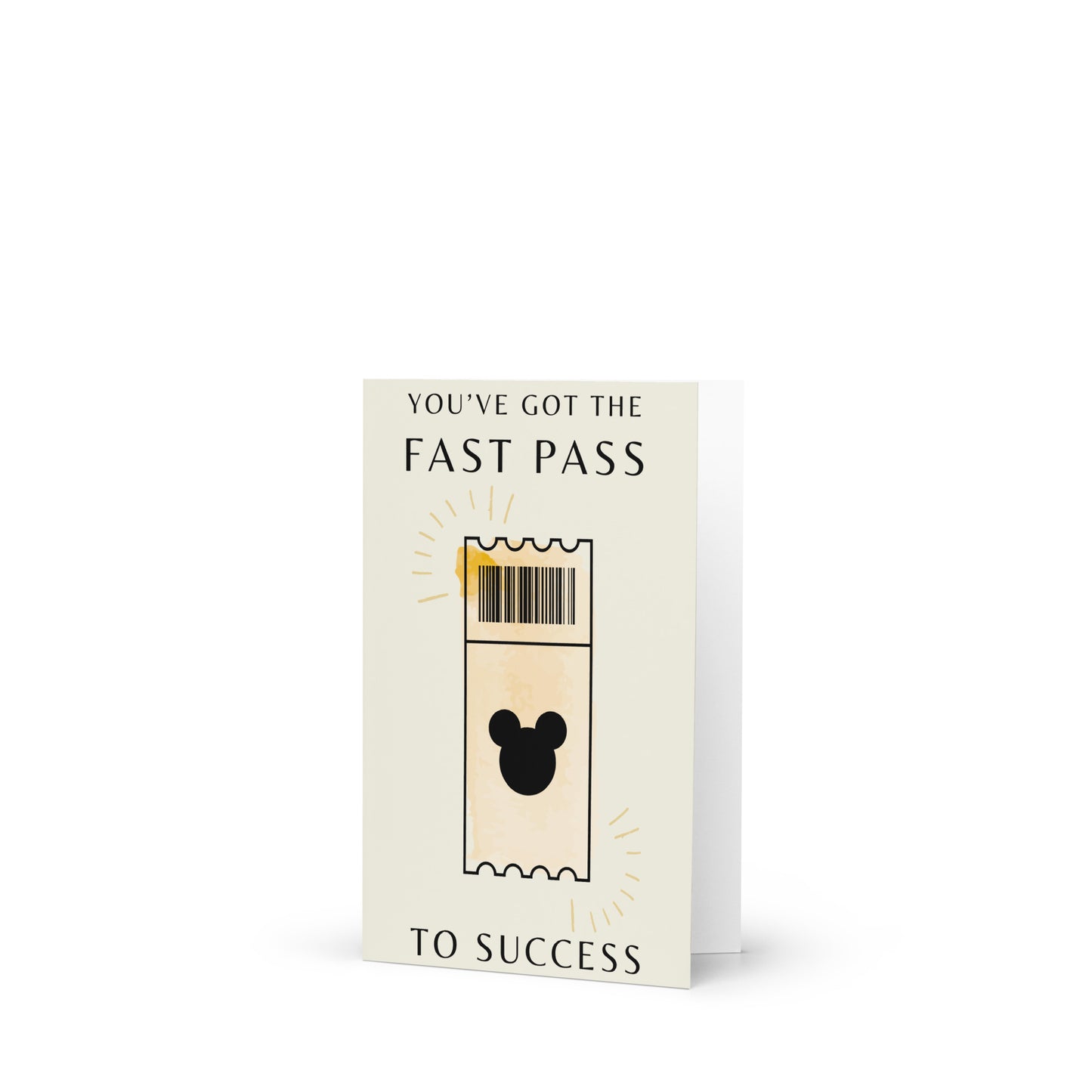 Motivational card with a cartoon character and text on a white background