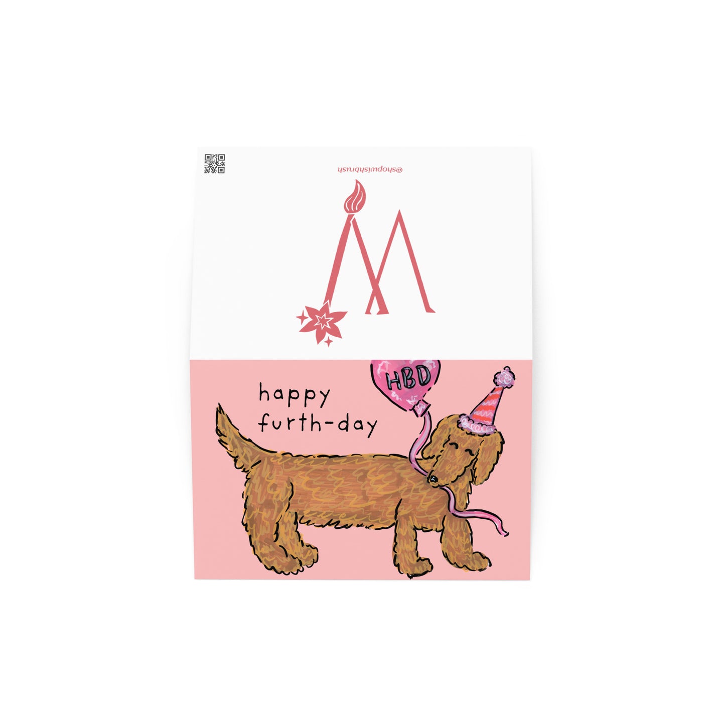 Happy Furth-day Birthday Dachshund Card