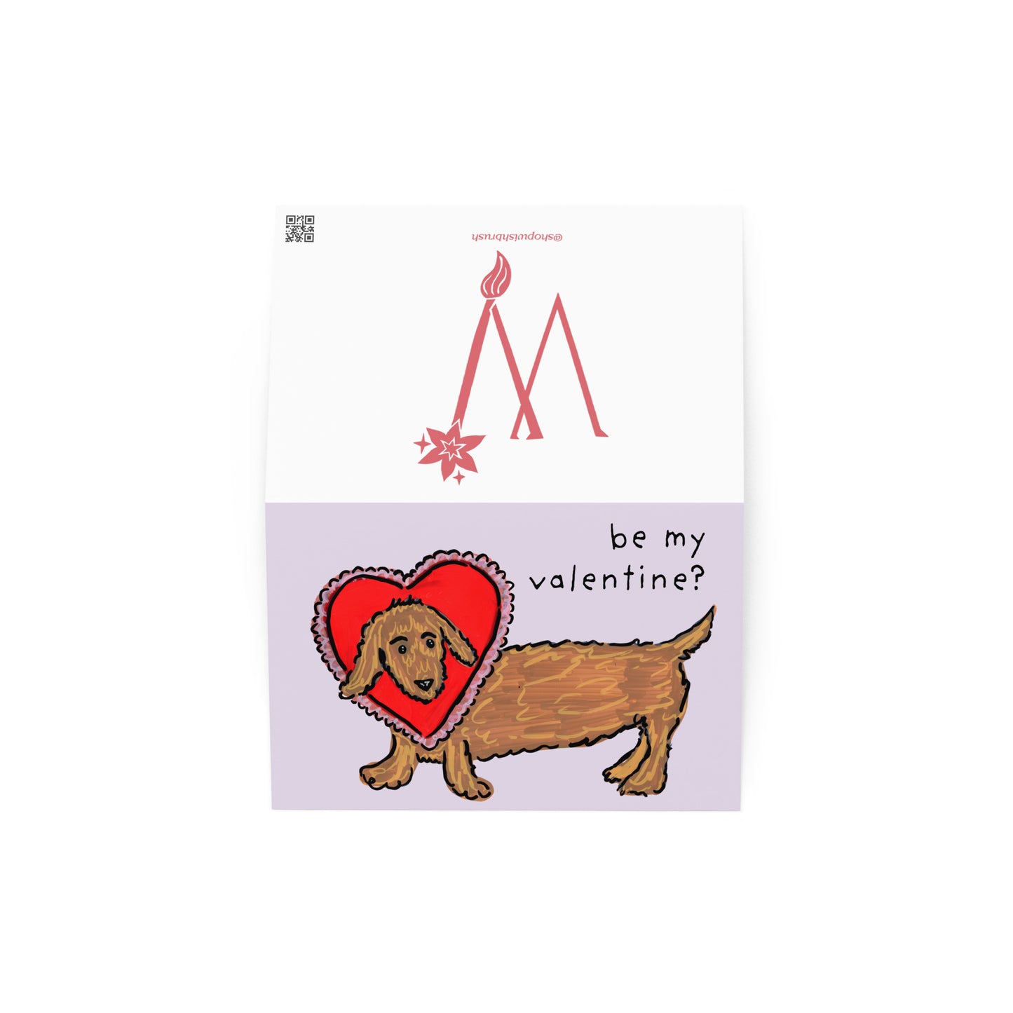 Be My Valentine Dachshund Card