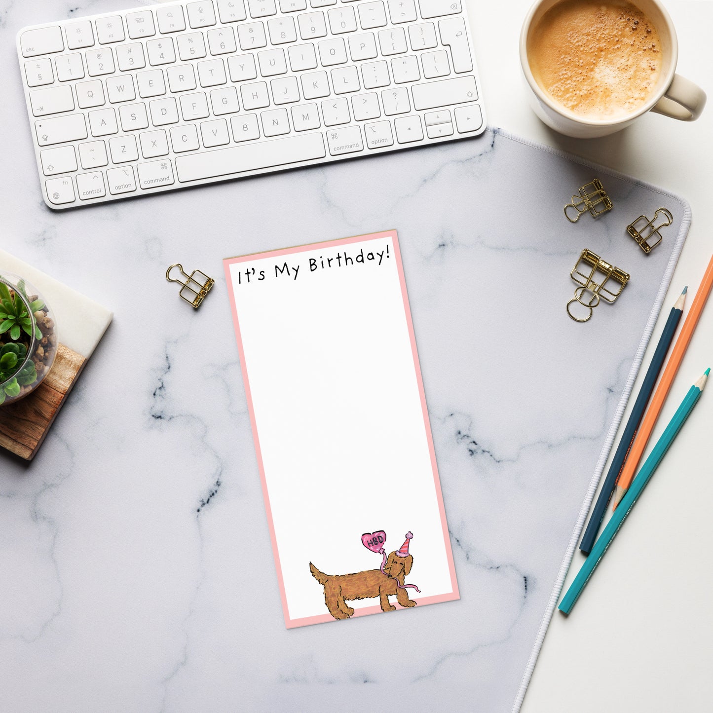 It's My Birthday Dachshund Magnetic Notepad