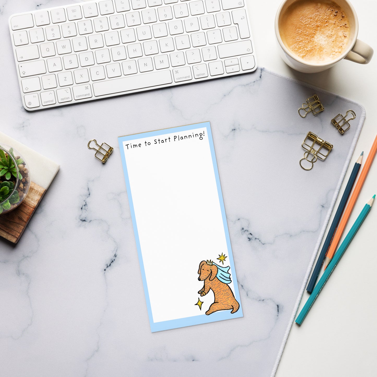 Dazzling Bride Dachshund Magnetic Notepad