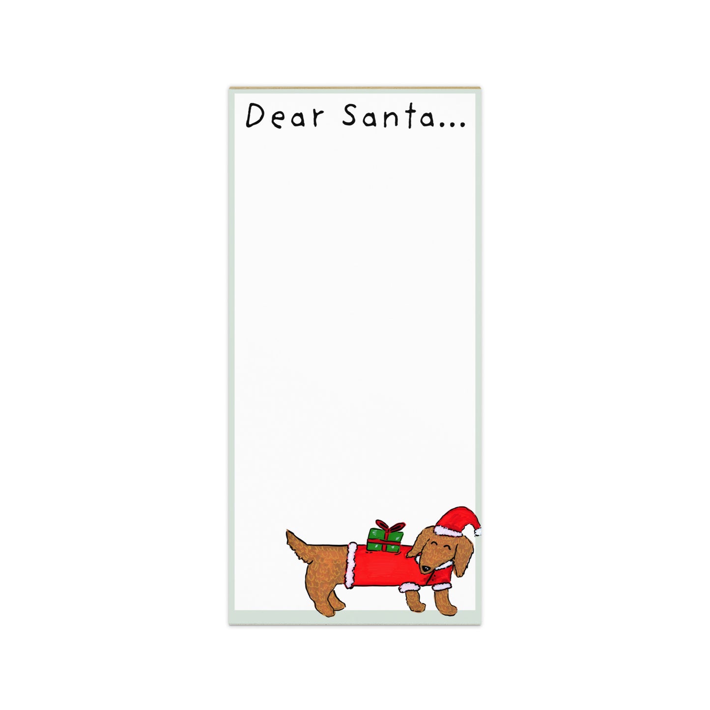 Dear Santa Dachshund Magnetic Notepad