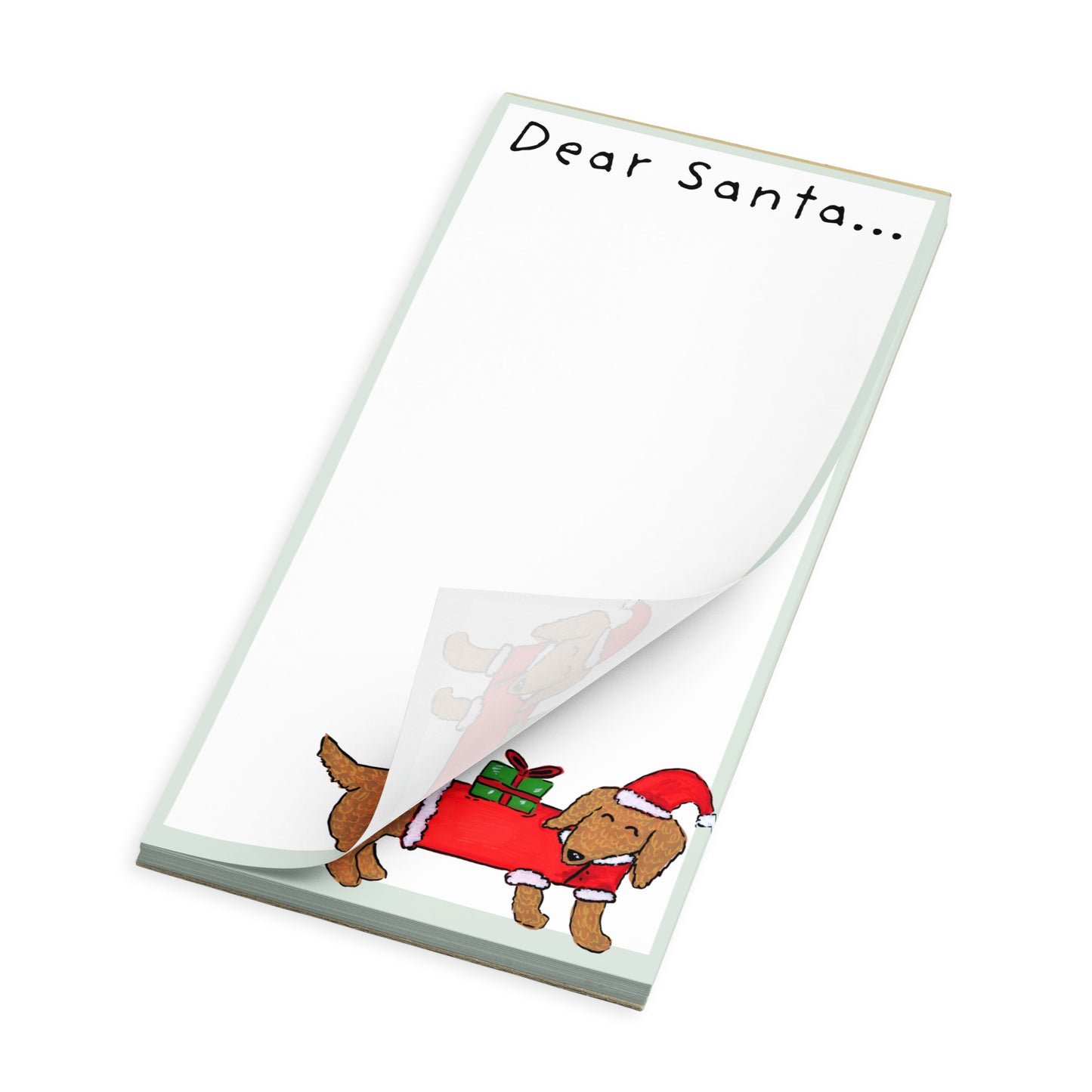 Dear Santa Dachshund Magnetic Notepad