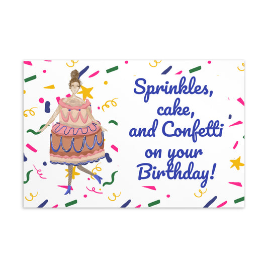 Sprinkles Cake Lady Postcard