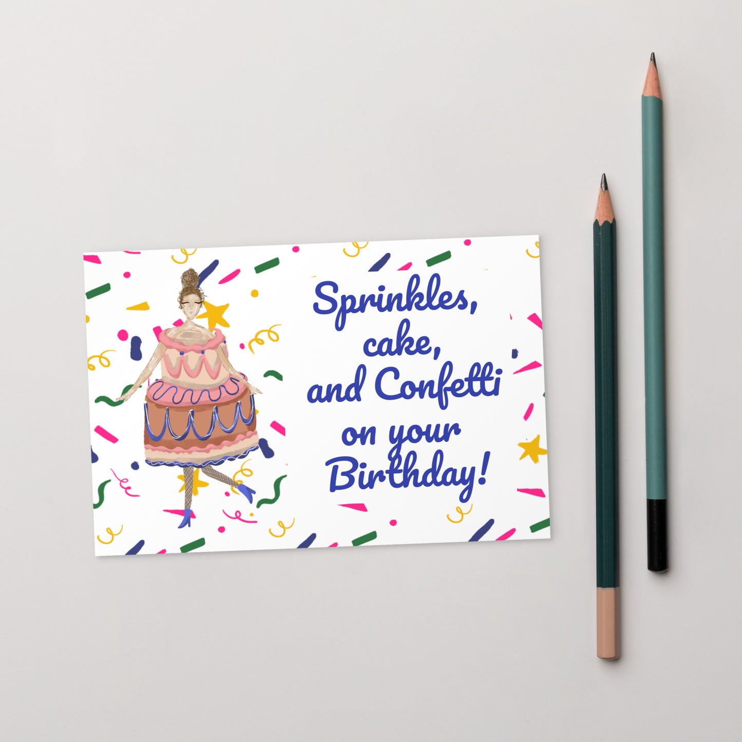Sprinkles Cake Lady Postcard