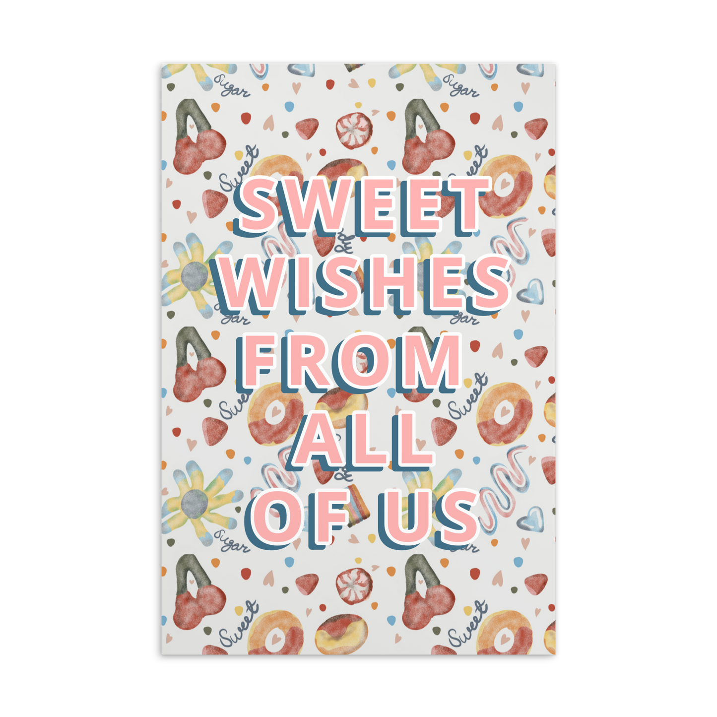 Sweet Wishes Sugary Candy Postcard