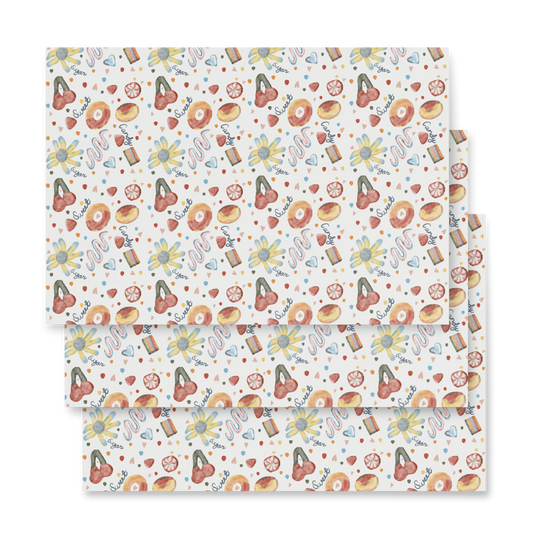 3 sheets of sugary candy pattern wrapping paper