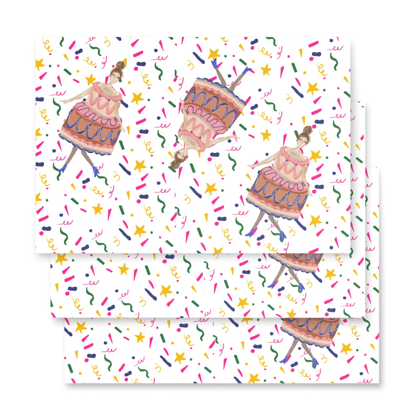 Sprinkle Cake Lady Wrapping Paper