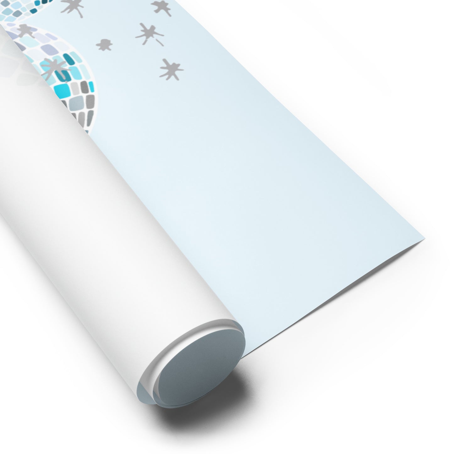 Roll of decorative paper with a pattern on a white background