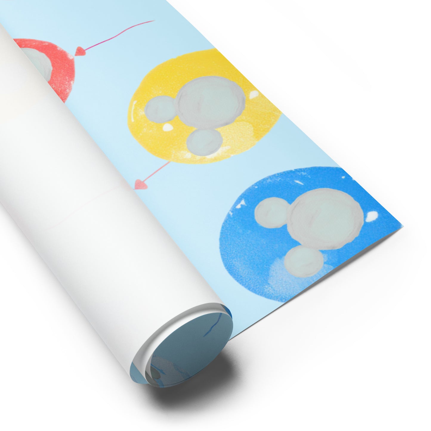 Roll of paper with cartoon character design on a white background